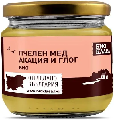 Miere de salcâm și păducel, 450 g, Clasă Bio