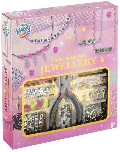 Set creativ pentru confecționarea bijuteriilor Moxy -Roz, cu clește
