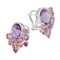 Cercei din aur alb cu pietre pretioase si semipretioase de 11.2ct