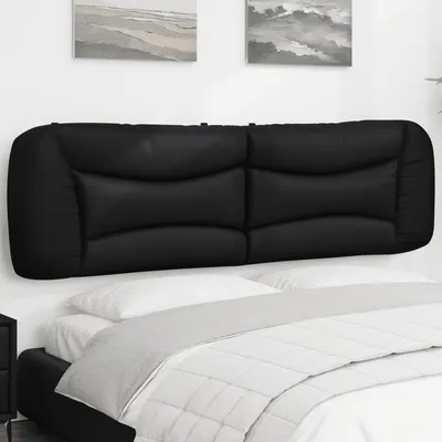 vidaXL Pernă pentru tăblie pat, Hvar, negru, 180 cm, piele artificială