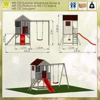 Casuta de gradina Summer Adventure House cu platforma cu loc pentru nisip, tobogan si leagan M9