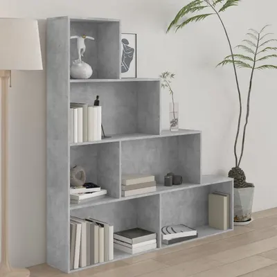 vidaXL Bibliotecă/Separator, gri beton, 155x24x160 cm, lemn prelucrat