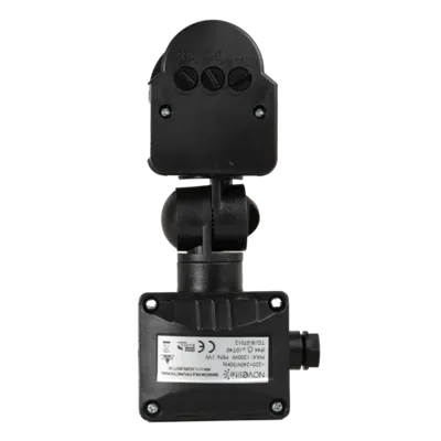 Senzor Prezenta IP44 180° Negru, NV-1111.352