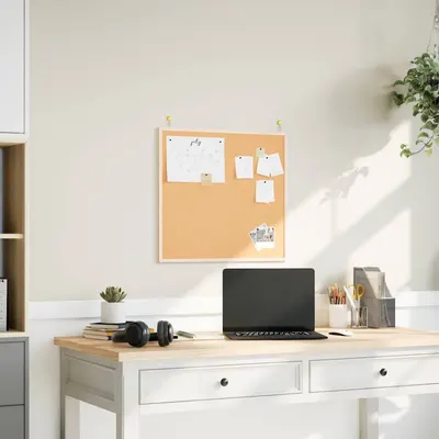 vidaXL Tablă de plută cu ramă din lemn masiv de pin 60x55 cm