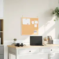 vidaXL Tablă de plută cu ramă din lemn masiv de pin 60x55 cm