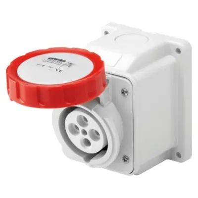 Priza industriala aparenta 10° - IP67 - 2P+E 32A 380-415V 50/60HZ - RED - 9H - Strangere cu surub
