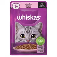Whiskas hrana umeda pentru pisici adulte, cu somon in sos 85g