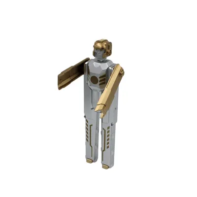 Pix funny robot auriu-argintiu colecția aviație