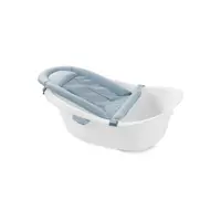 Cadita inteligenta, Skip Hop, 4 in 1, Cu insertii detasabile si suport de sezut, 0-2 ani, Cu dop termic si carlig de agatare, 72 x 49 x 31 cm, Alb/Albastru