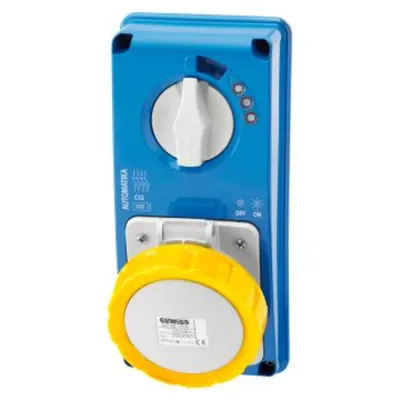 Priza industriala cu interblocaj verticala - AUTOMATIKA - MT 6KA Curba C - WITHOUT BOTTOM - 3P+E 32A 110V 4H - IP67