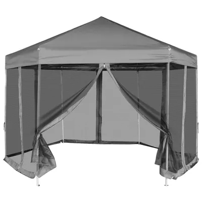 Gossi marchiza hexagonala pliabila, 6 pereti laterali, gri, 3,6x3,1 m
