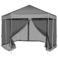Gossi marchiza hexagonala pliabila, 6 pereti laterali, gri, 3,6x3,1 m