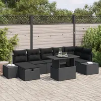 Gossi set canapea gradina cu perne negru ratan polimer