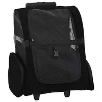 vidaXL Cărucior pentru animale de companie, design 3 în 1, negru, 48x32x(57-106) cm, material Oxford