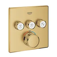 Unitate comanda dus Grohe SmartControl Cube 29126GN0, 1/2 inch, termostat, anti-oparire, 3 iesiri, necesita set fixare, mat, Cool Sunrise