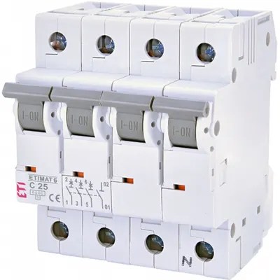 ETIMAT 6 Intrerupatoare automate miniatura 6kA ETIMAT 6 3p+N C25