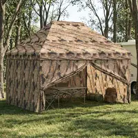 vidaXL Gară pop-up cu 4 perete laterale 3 x 4 m Camuflaj pădure