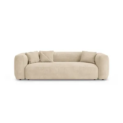 Canapea modulară crem extensibilă cu tapițerie din catifea 264 cm Martina – Micadoni