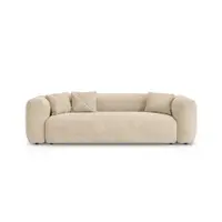 Canapea modulară crem extensibilă cu tapițerie din catifea 264 cm Martina – Micadoni