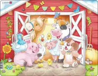 Puzzle pentru copii Larsen din 21 piese - Animale drăguțe în grajd