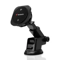 Suport auto magnetic cu incarcare wireless Verbatim CnD-02Qi2, RGB, 15 W (Negru)