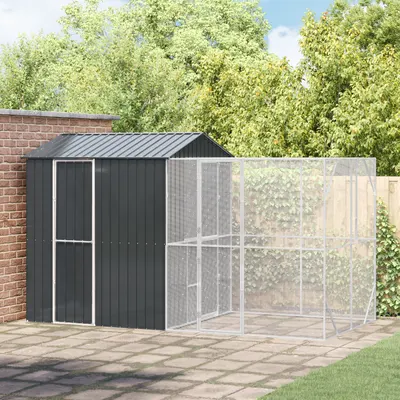 Gossi colivie de pasari cu extensie, antracit, 210x421x247 cm, otel
