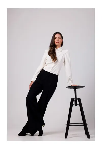 Pantaloni culottes pentru femei - Bongroen - neagra - Negru