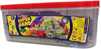Nisip de joacă Play-Toys - Super Sand, 5 kg, cu figurine și cutie, natural