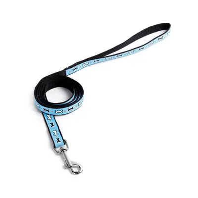 Lesa nylon, albastra, cu decor os, lungime 120 cm, latime 1.9 cm
