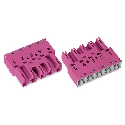 Plug; 5-pole; Cod. B; 4,00 mm²; pink
