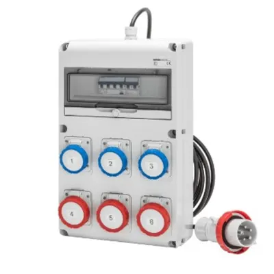 Q-din 14 Acs - Mobile-Portable - With Cable and Plug - 6 2p+e 16a Iec309 - Ip65