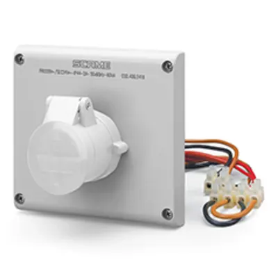 Priza interblocabilan16A 2P 12h 40-50V 50Hz 60Hz 136X125MM terminal cu surubcu interblocaj electric