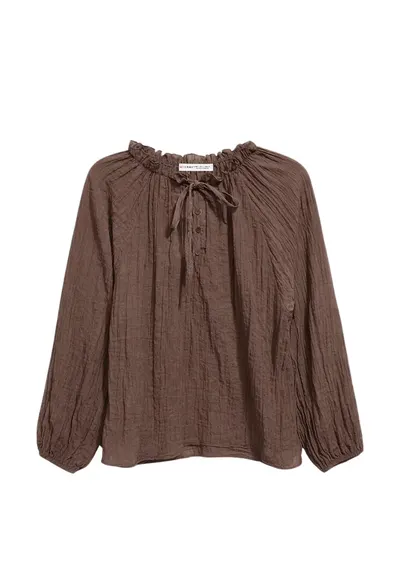 Bluze dama - casual - maneca lunga - maro cafea - viscoza