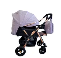 Carucior pentru copii Baby Care PRO 511 Gri Cu geanta bebe inclusa, Cadru aluminiu, Maner reversibil, Spatar reglabil in 5 trepte, Amortizoare, Plasa insecte, Frana picior, Pliabil