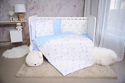 Set lenjerie pat Smile bumbac ranforce Blue Moons Stars 60 x 120 cm