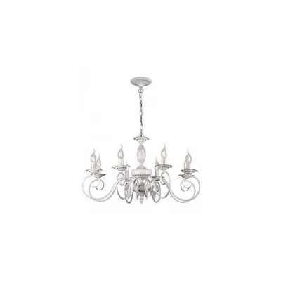 Candelabru Florence ,8 becuri dulie E14, 230V,D.78cm, H.46 cm,Alb