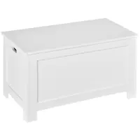 HOMCOM Banca de Depozitare Multifunctionala din Lemn MDF, 2 Manere si Deschidere cu Blocare de Siguranta, 81x40x46cm, Alb