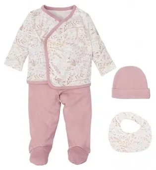 Set de ieșire Bimbidreams - Niza, 4 piese, 0-3 luni, White/Purple