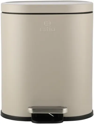 Coș de baie cu închidere silențioasă Estia - Ovoid, 6 l, taupe