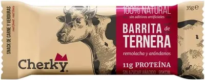 Baton organic cu vită, sfeclă roșie și afine, 35 g, Cherky