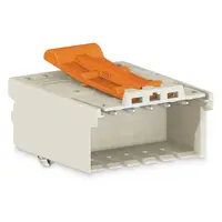 1-conductor male connector; Snap-in mounting feet; Integrated release lever; 1.5 mm²; Pin spacing 3.5 mm; 5-pole; 1,50 mm²; light gray