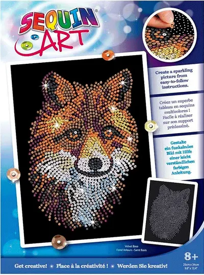 Set creativ KSG Crafts - Artă cu paiete, Vulpe roșie