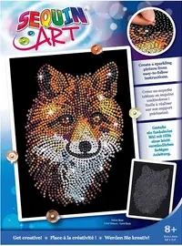 Set creativ KSG Crafts - Artă cu paiete, Vulpe roșie