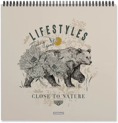 Caiet de schițe Erich Krause Natural Life - 40 foi, cu spirală