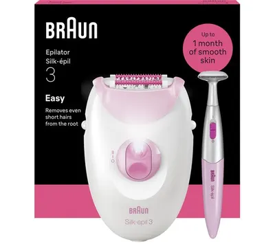 Epilator Braun - SE 3-202, 2 trepte, cu trimer, alb