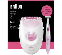 Epilator Braun - SE 3-202, 2 trepte, cu trimer, alb
