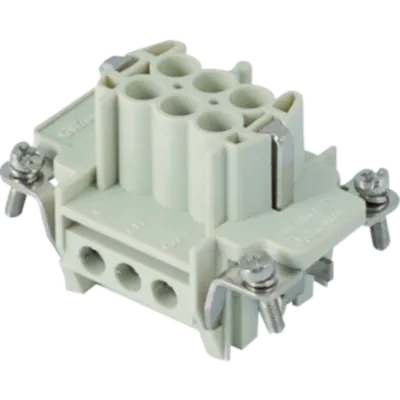 Contector industrial Mama - 44X27 - 6P + E 16A 500V / 6kV / 3 - ȘURUB CONNECTION - CU PLATE - GRI