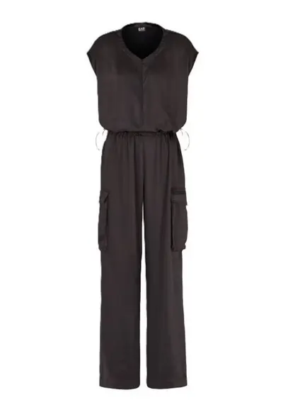 Salopeta dama W SATIN JUMPSUIT - Poliester - Negru - Negru