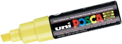 Marker permanent cu un varf tesit Uni Posca - PC-8K, 8 mm, galben