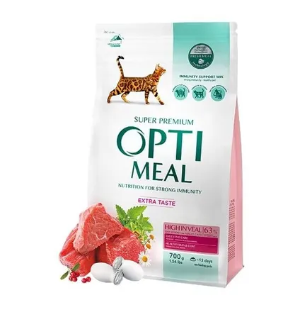 Optimeal Cat - Hrana uscata super-premium - Vitel - 700g